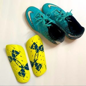 Nike Soccer Cleats/Under Armour Shinguard Bundle